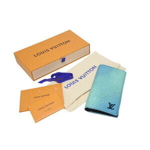 Louis Vuitton Portefeuille Wallet Brazza long ostrich gradient blue